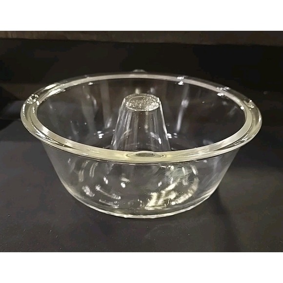 Vintage Glasbake Clear Glass Bundt Angel Cake Pan #352 Depression VERY NICE 9" - Picture 1 of 4